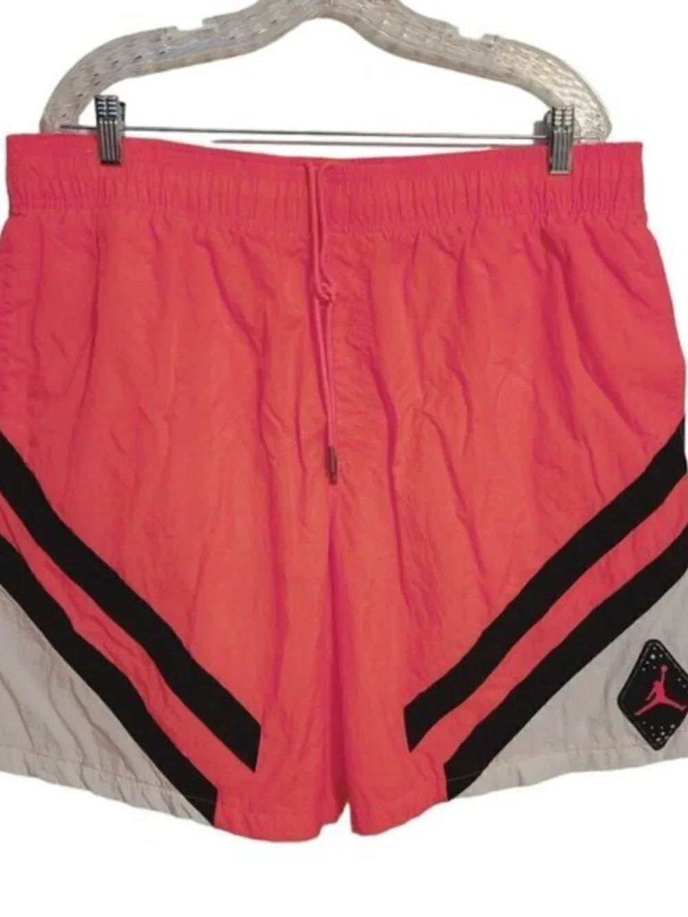 Air Jordan | Men's Retro Pink and Black Colorblock Legacy Swim Shorts (Size 3XL)